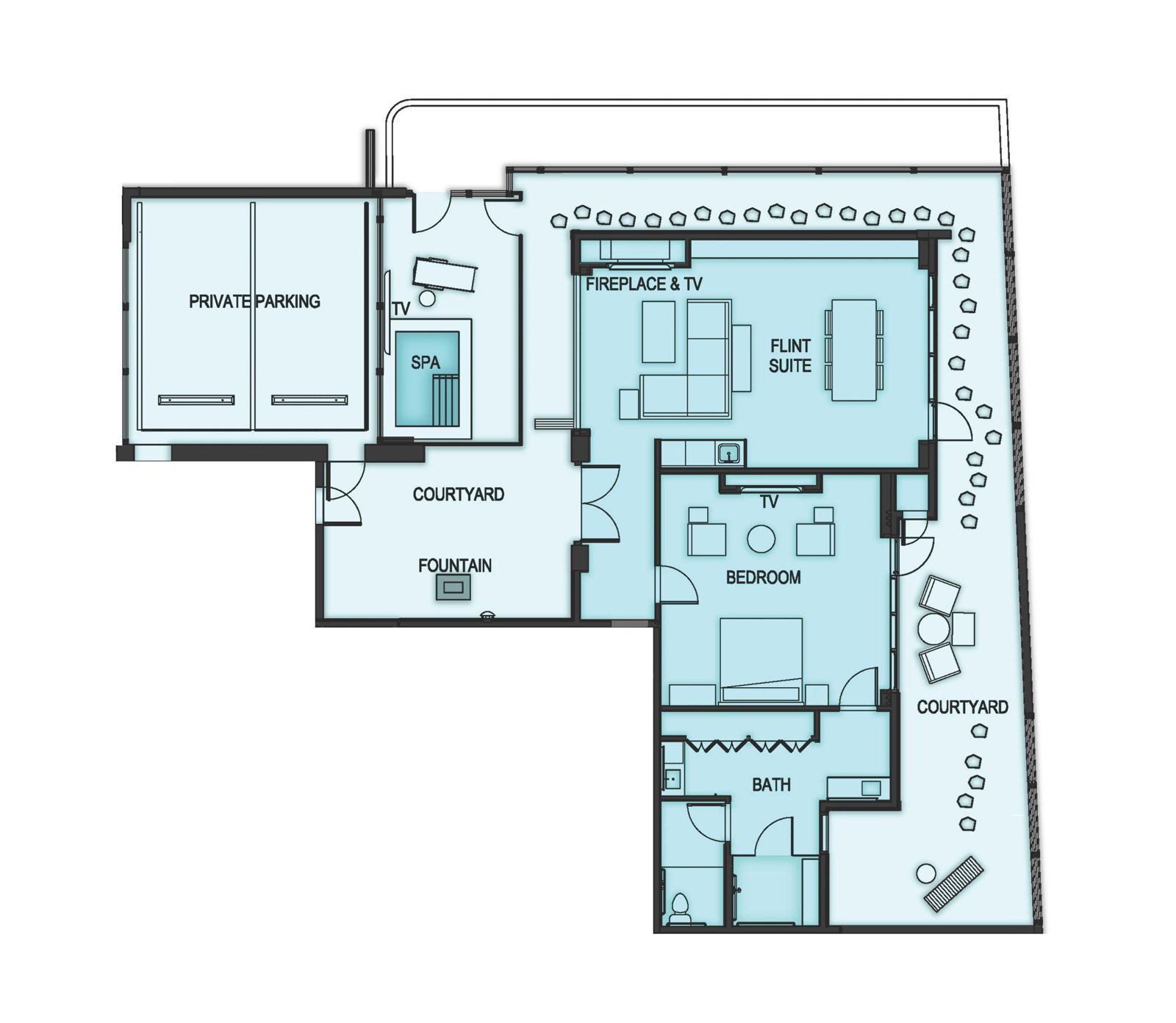 Floor plan of The Flint villa